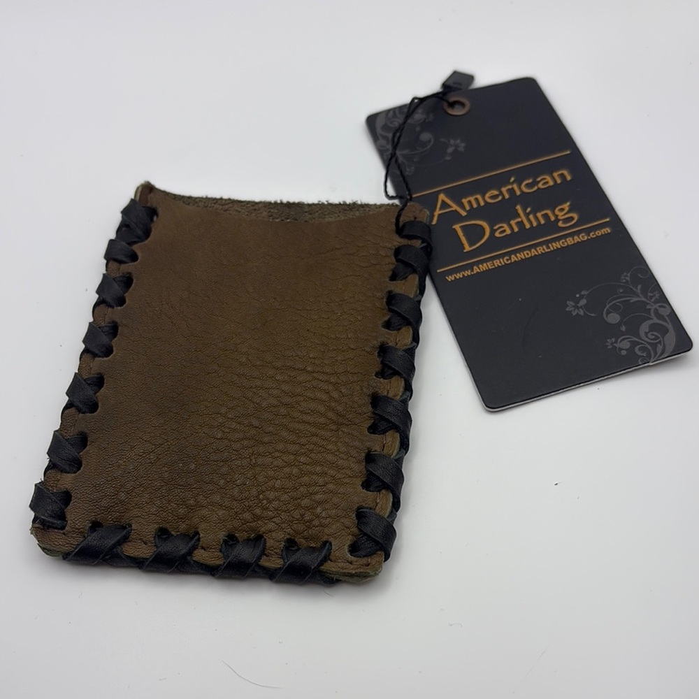 American Darling Brown and Black Leather Card Holder